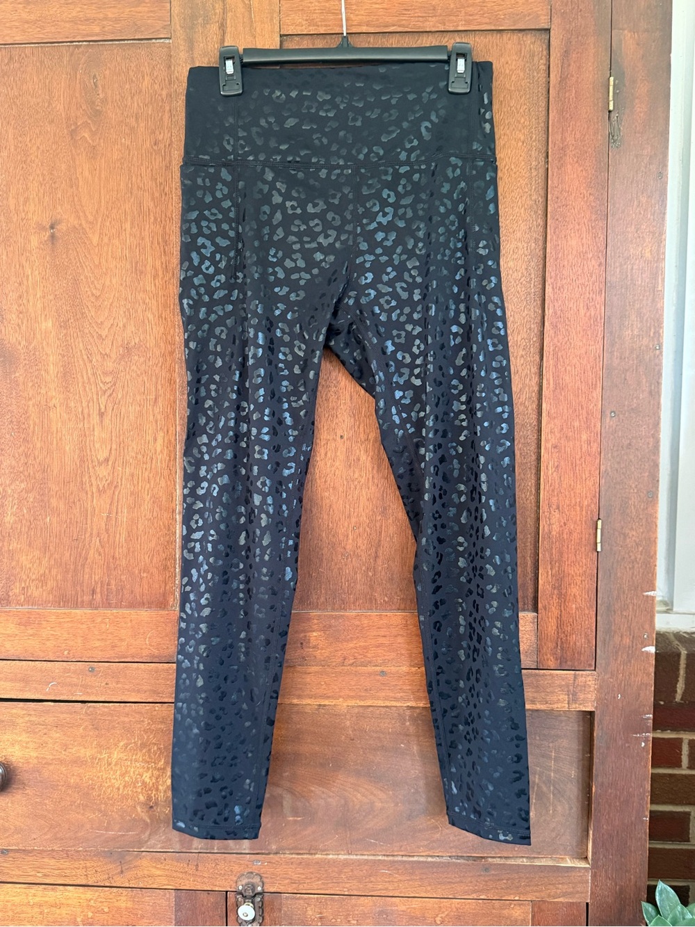 Womens Black Leopard Print Leggings